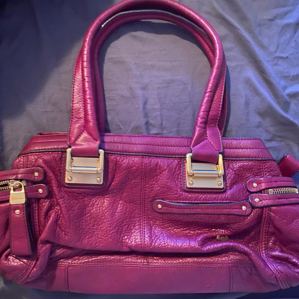 Burgundy leather purse